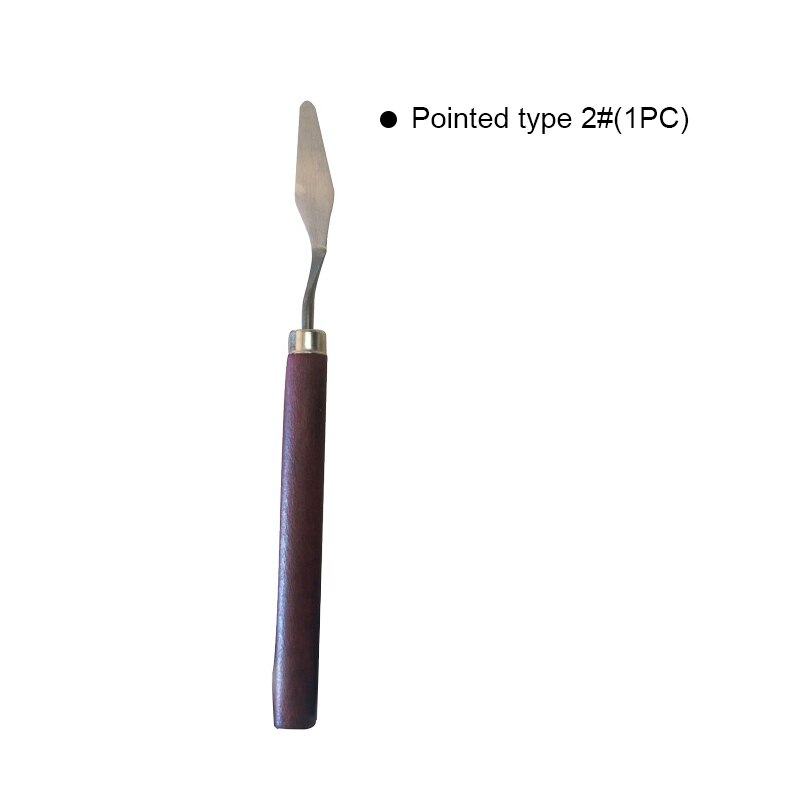 Juego de espátulas profesionales de acero inoxidable, juego de 5 unidades, paleta de cuchillos para pintar al óleo, herramienta de pintura de Arte Fino, juego de cuchillas flexibles: Pointed type 2--1PC