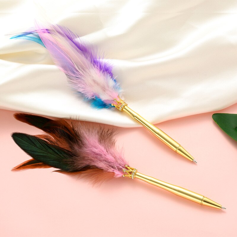 Pen Feather Quill Pen Ballpoint Pen Student Desk Pen With Pen Holder