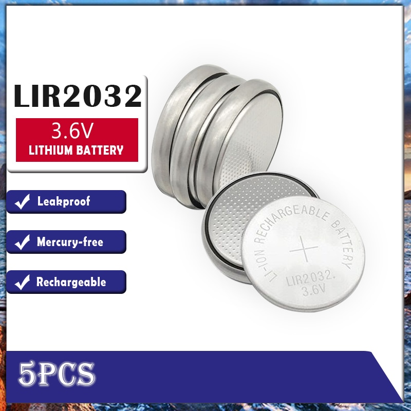 5Pcs LIR2032 Li-Ion Oplaadbare Batterij 3.6V Lithium Button Batterijen Voor Watch Computer Vervangt Lir 2032 CR2032/ML2032