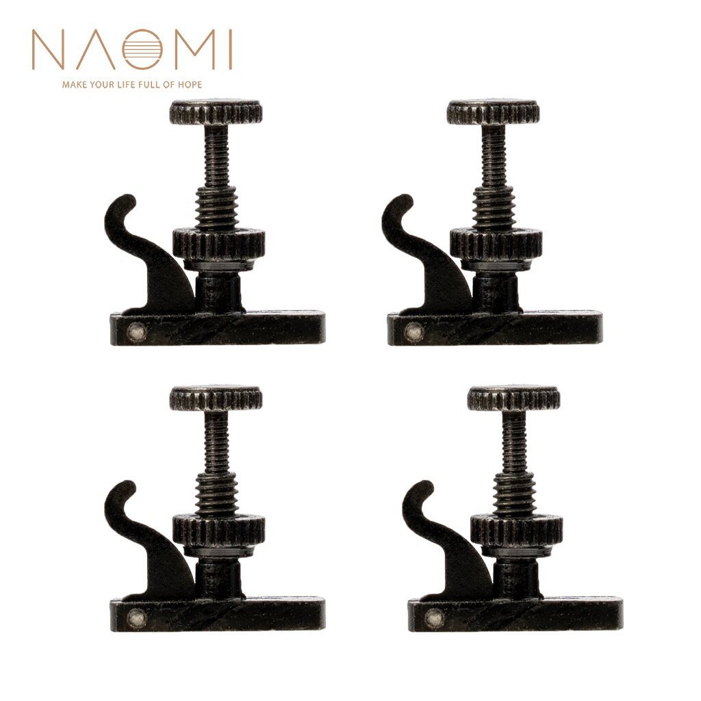NAOMI 4pcs Violin Fine Tuner Violin Tuner Adjuster Black Violin Fine Tuners Spinner Adjuster Strings Hooks