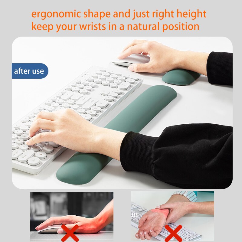 Memory Foam Toetsenbord Muis Polssteun Hand Ondersteuning Set Ergonomische Mousepad Kussen Mat Voor Office Laptop Computer Typen Gaming
