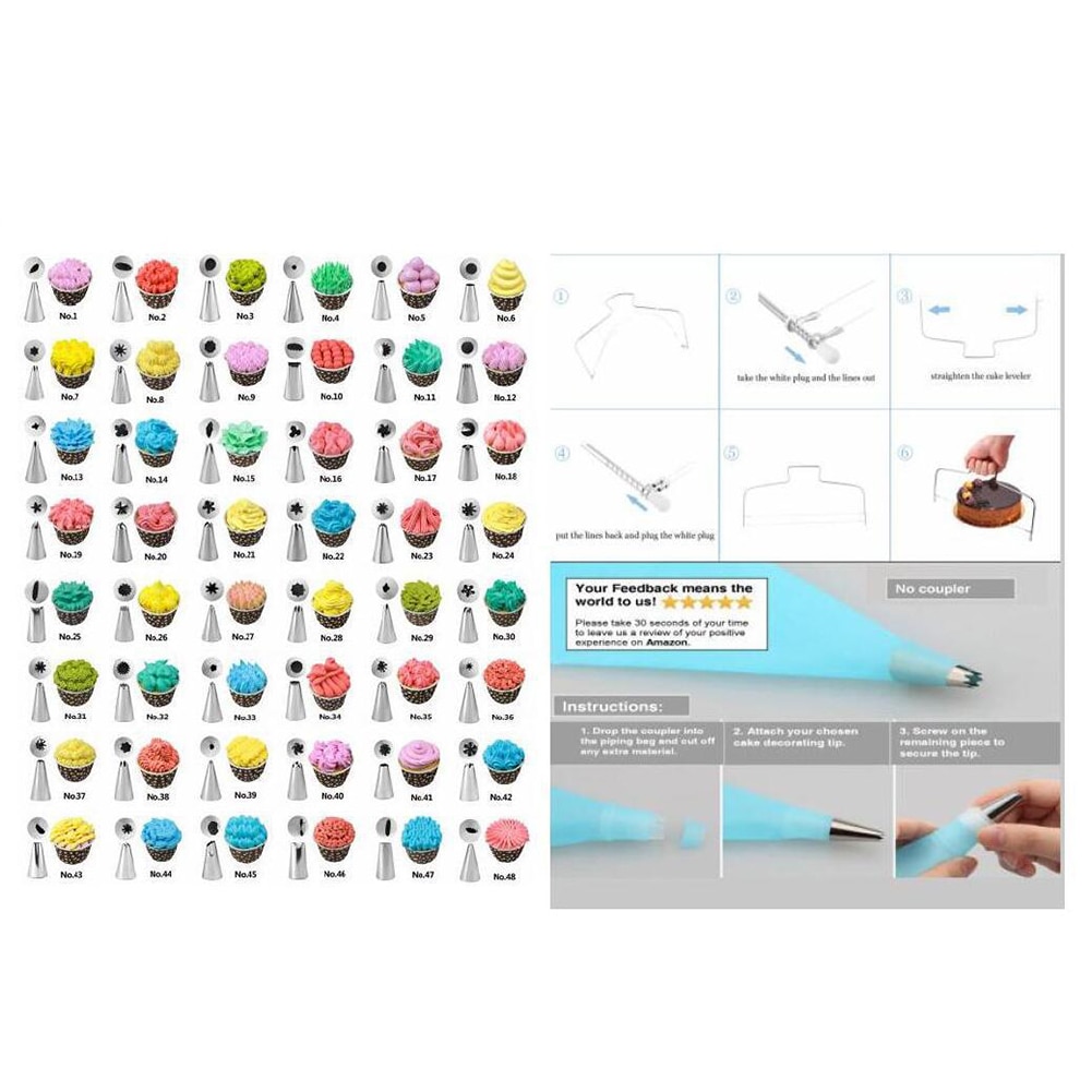 73 Pcs Pastry Keuken Apparatuur Spuitzakken Schrapers Fondant Cake Decorating Kit Draaitafel Cookies Tool Tips Professionele Bakken