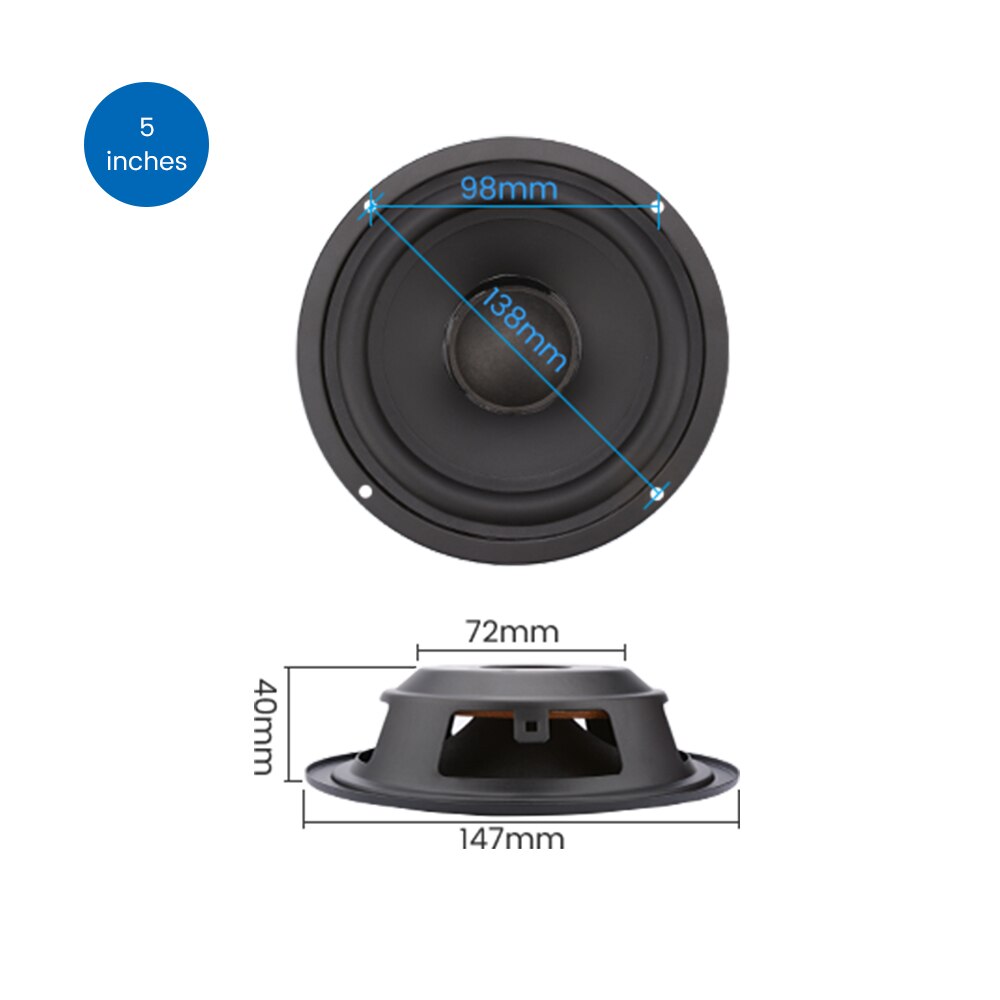 AIYIMA-radiador pasivo de altavoz de graves, membrana de vibración, pieza de reparación de altavoz, 3, 4, 6,5, 8 pulgadas, 2 uds.: 5 Inch