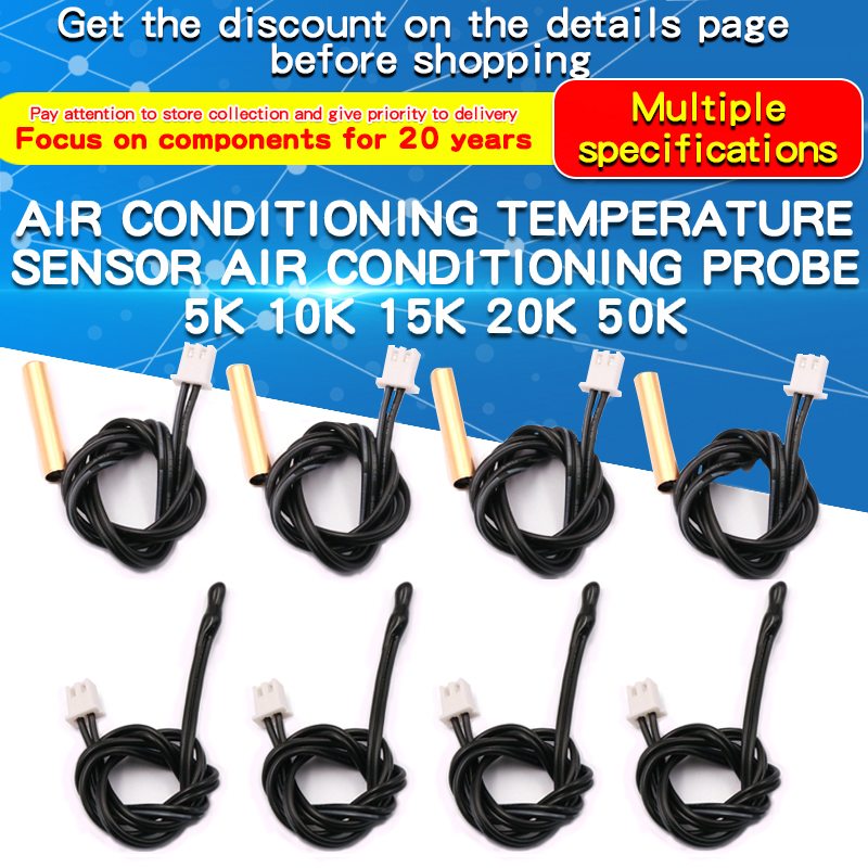 2 Stück Klimaanlage Temperatur sensor 5k 10k 15k 20k 25k 50k 100k Conditioner Rohrs ensor Gummi kopf Kupfer kopf