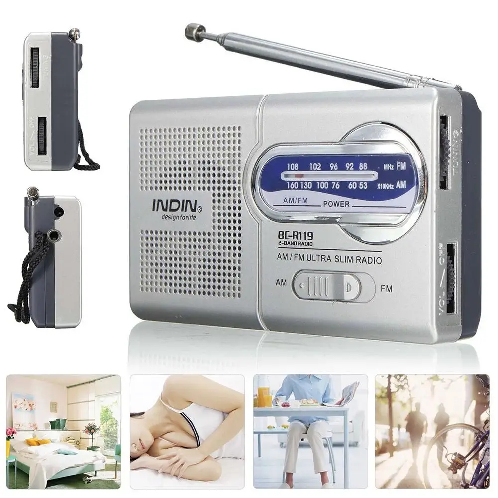 BC-R119 Radio AM FM Przenośne radio na baterie Najlepszy odbiór Najdłuższa trwałość W przypadku awaryjnego huraganu Bieganie do domu