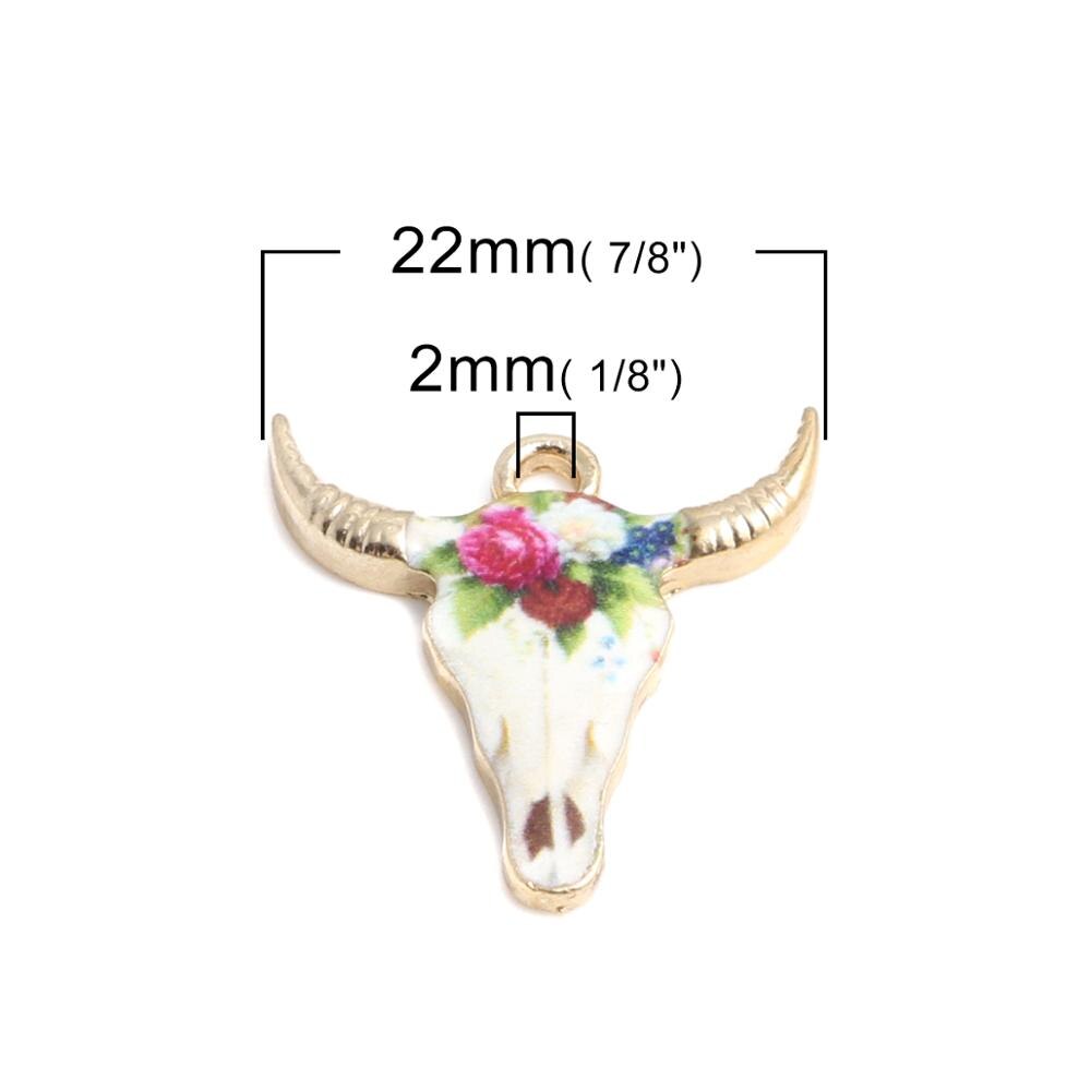 résultats faits à la main en alliage de Zinc pendentif à breloques vache Animal plaqué or émail noir et blanc pour bijoux bricolage, 10 pièces