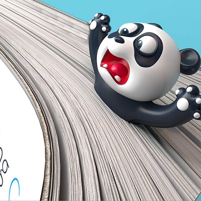 2 PCS 3D Cartoon Animal Bookmark Novelty Cute Funny Wacky Bookmark Book Friend Bookmark for Kids Students Stationery Black + Whi