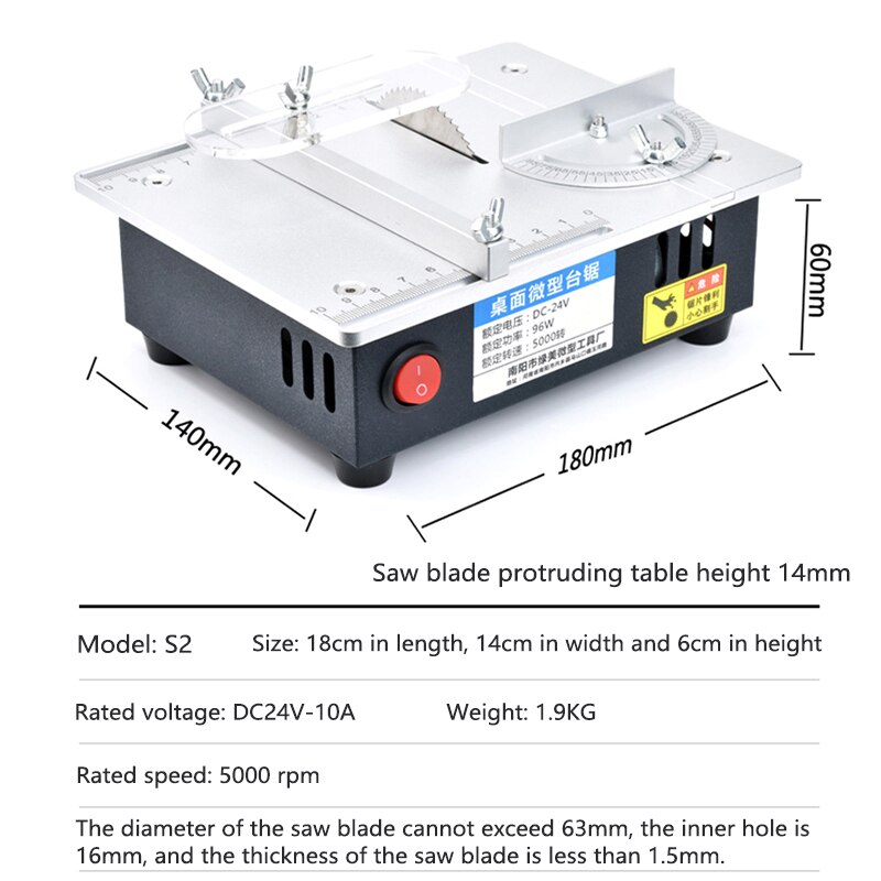 Small Table Saw Multifunctional Desktop Aluminum Alloy Wood Bamboo Stick Cutting Machine Handmade DIY Cutting Machine YZ