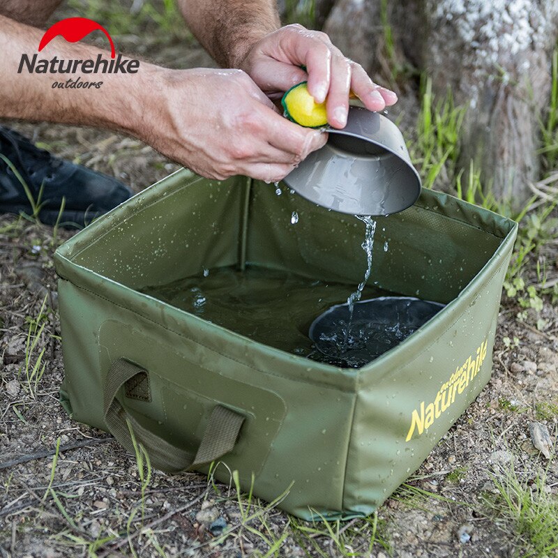 Naturehike NH19SJ007 13L Portable Folding Bucket Collapsible Square Pack Sink Dish Wash Basin Water Container For Camping Hiking