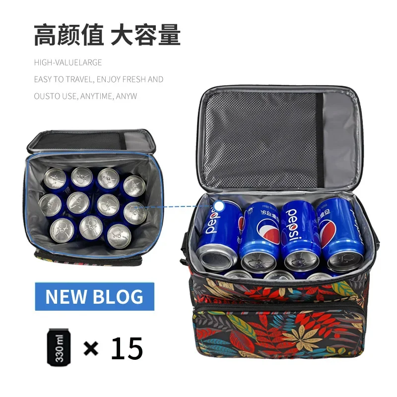 Portable Cooler Bag For Food Thermal Lunch Bag Waterproof Travel Insulated Picnic Box Camping BBQ Family Outdoor Activities