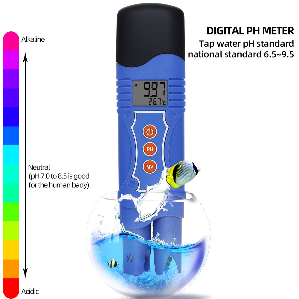 3-In-1 PH Meter PH/ORP/Temperature Combo Tester Pen High Accuracy Waterproof 0-14.00 ATC Oxidation Reduction 30%OFF
