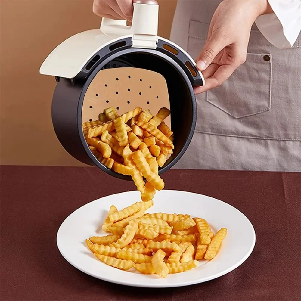 100/Stuks Lucht Friteuse Perkamentpapier Liners 23 Cm Geperforeerde Wegwerp Lucht Friteuse Liners Vierkante Perkamentpapier Keuken gereedschap