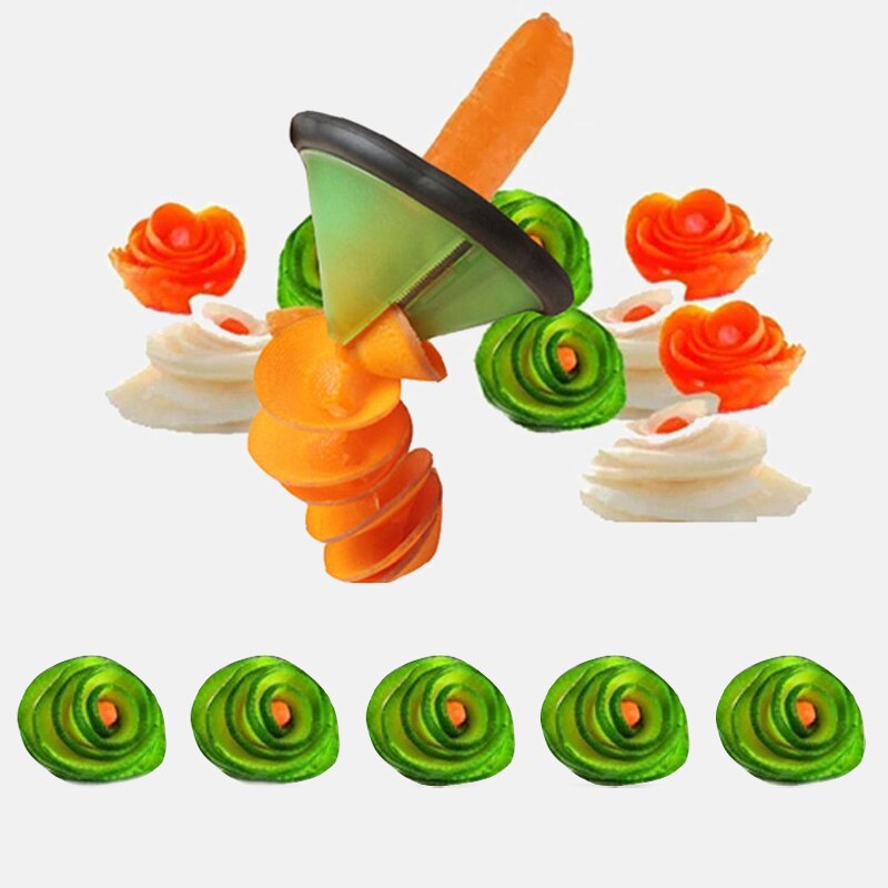 Stainless Steel Spiralizer Vegetable Slicer Handheld Portable Spiralizer Peeler Spiral Slicer for Potatoes kitchen accessories: Default Title