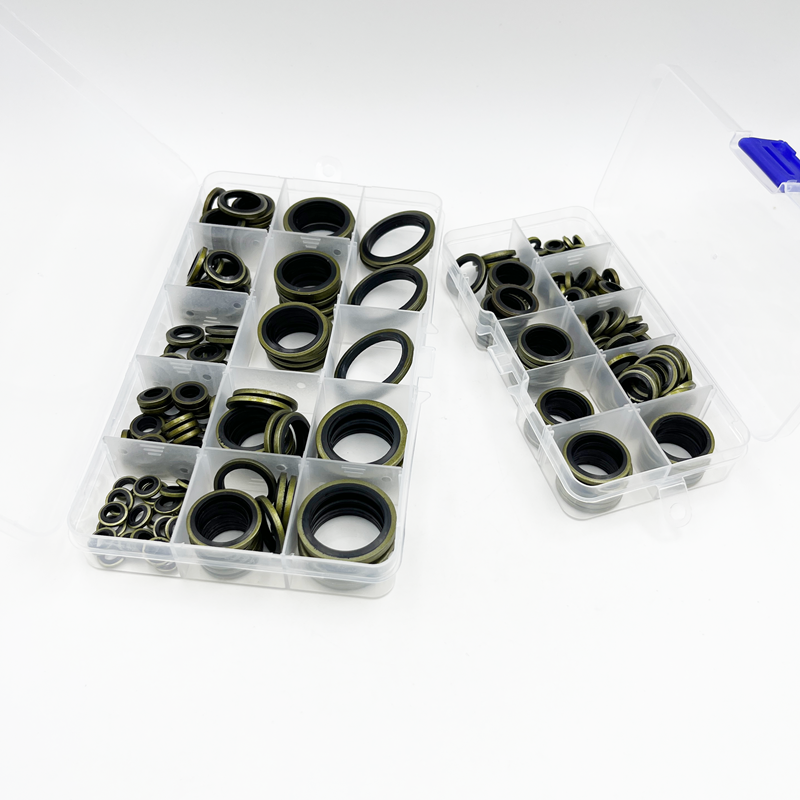 Rondella di tenuta in metallo NBR rondella di tenuta ad alta pressione resistente tutto'olio idraulico vite di scarico dell'olio O-squillare in gomma combinata impostato di rondelle di tenuta del tappo del tubo
