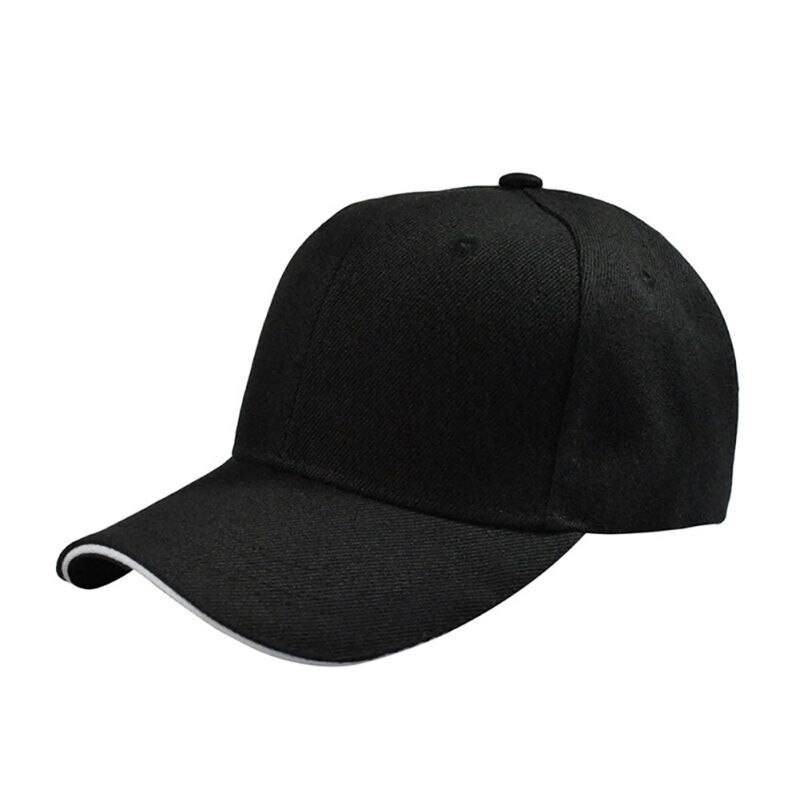 Tennis Cap Sports Baseball Cap Brim Hook Sunscreen Breathable Cap Loop Fastener Cotton Hat Adult Sportswear Accessories *: BLACK