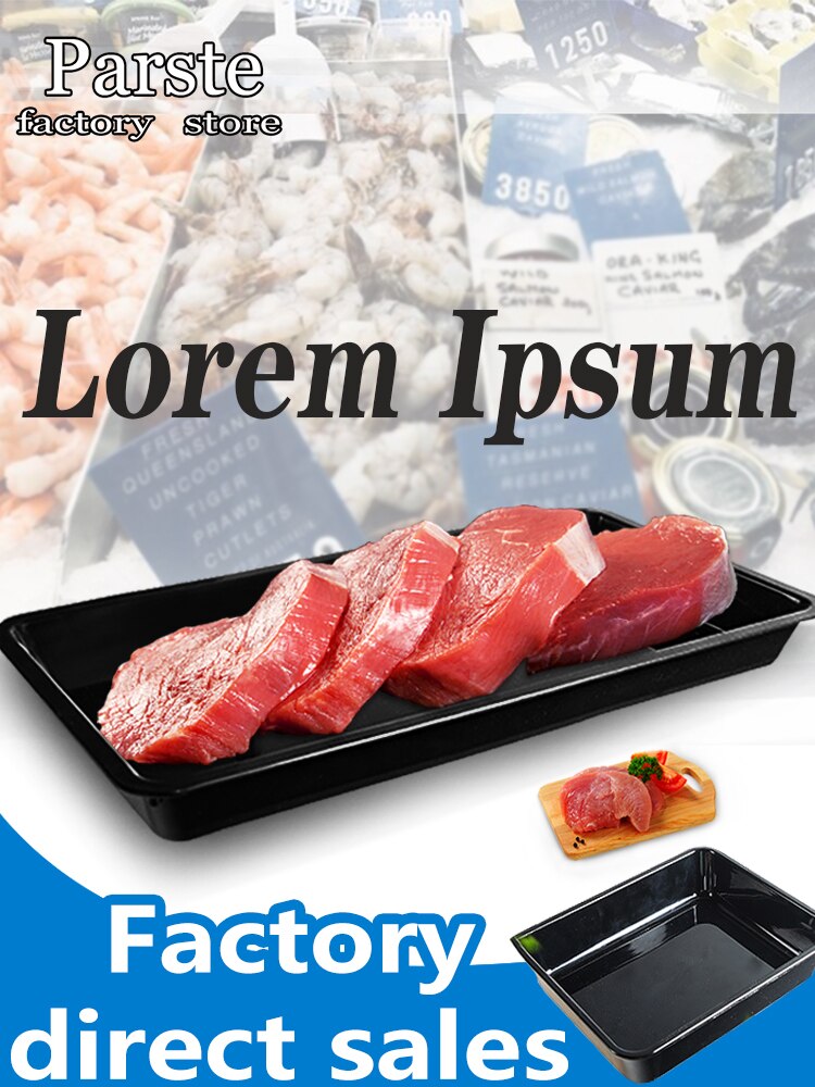 Supermarket Fresh Chicken Plate Black Pork Plate Cooked Food Area Beef Food Tray Thickened Cold Fresh Meat Display Plate Anti-Fa