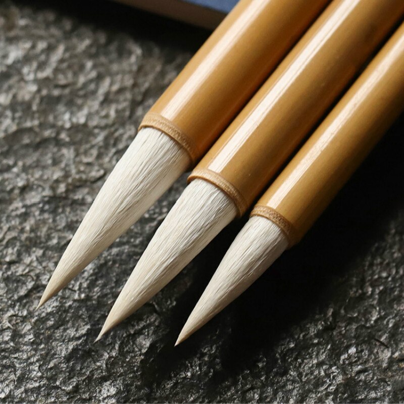 Chinese Wriitng Brush Wolf Hair Calligraphy Brush Pen Set 3pcs Beginner Multiple Hair Chinese Painting Writing Brush Caligrafia