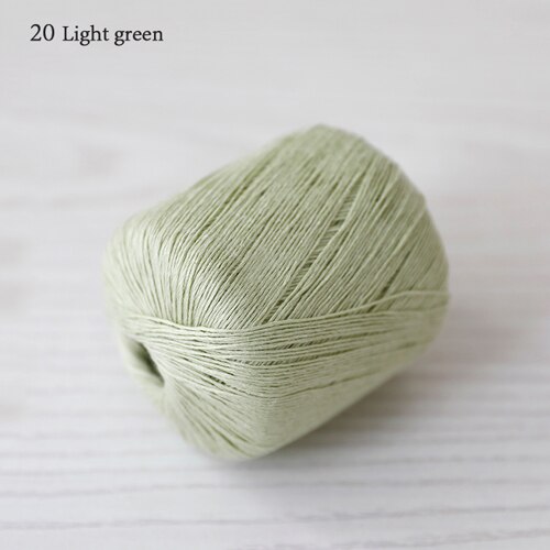 Qzlknit 50g/ nystan vår/sommar babygarn kammad hud affinitet 4 trådar av tencel/linne blandat garn gör det själv virkade skor/kjol etc: 20 ljusgrön