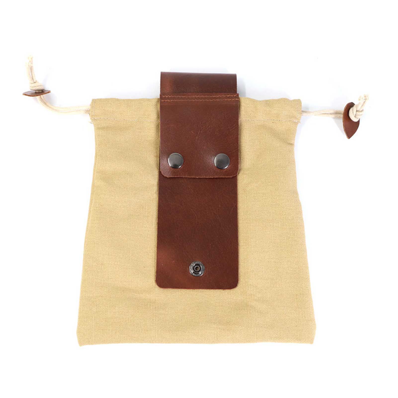 Leather Canvas Bag Canvas Foraging Pouch For Hiking Buckle Duty Tool Pouch With Drawstring For Outdoors Camping Foraging Bag