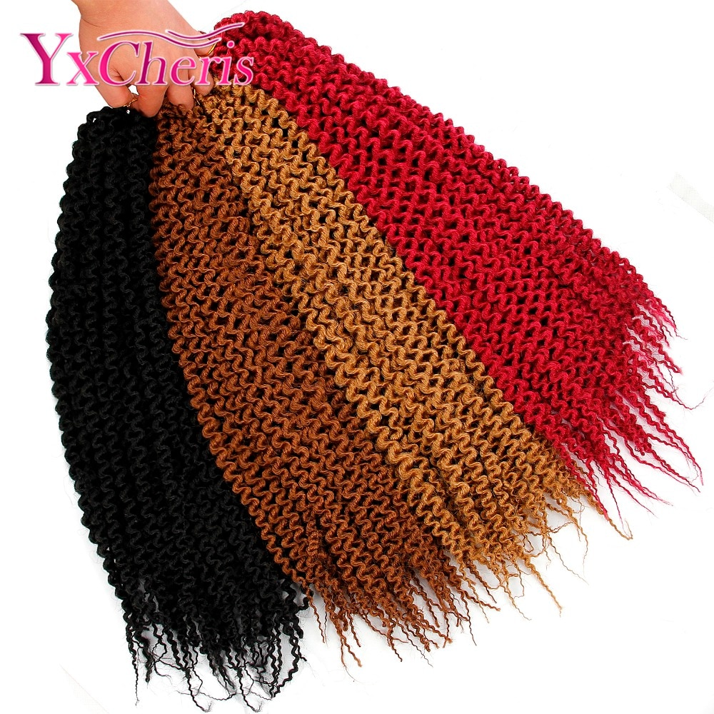 YxCheris Freetress Low Temperature Fiber 20&quot; 24strands Pre Loop Island Twist Hair Curly Crochet Braids Synthetic Braiding Hair