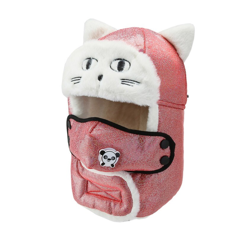 Earflap Pilot Hats and Goggles Trapper Bomber Hat Facemask Cap Bomber Hat with Full Face Ear Flap Children: C03