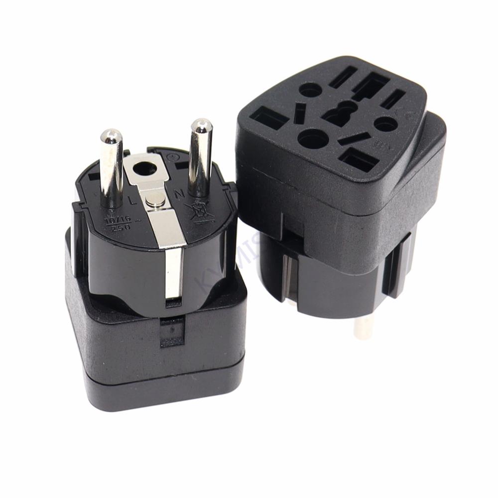 Universal Italy Switzerland India UK US AU to EU German Russia AC Power Socket Schuko Plug Travel Charger Adapter Converter