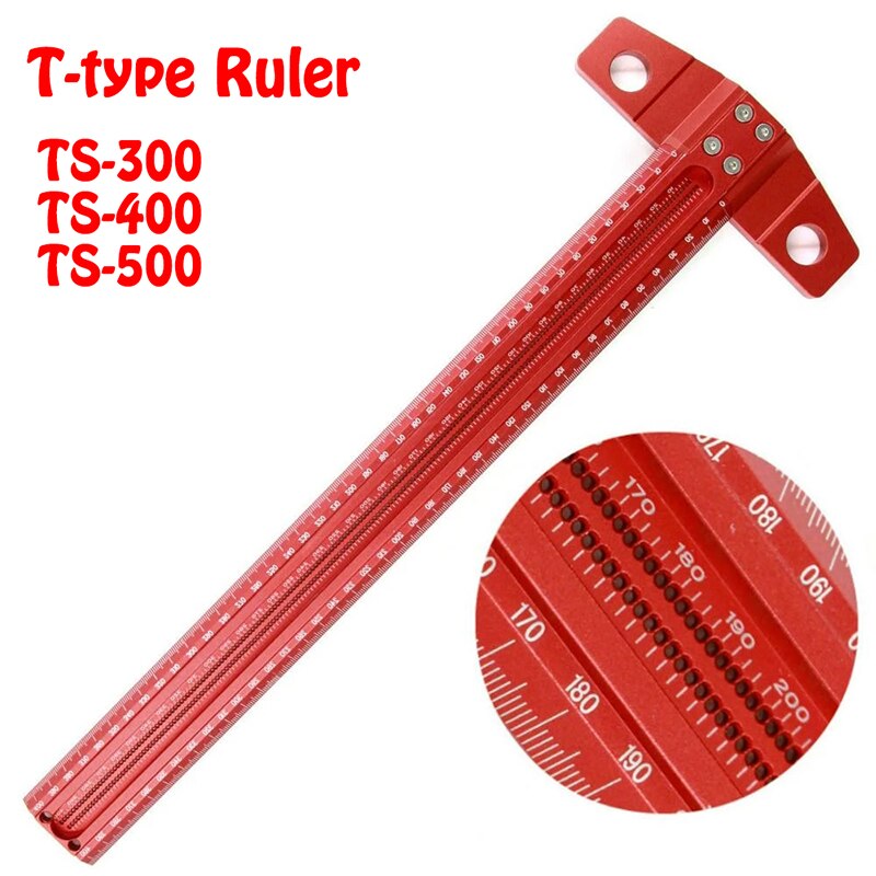 Règle De Traçage En T – 400 Mm – Acier Inoxydable – Pour Menuiserie, Marquage Précis – Graduation Gravée 0,25 Mm - 4
