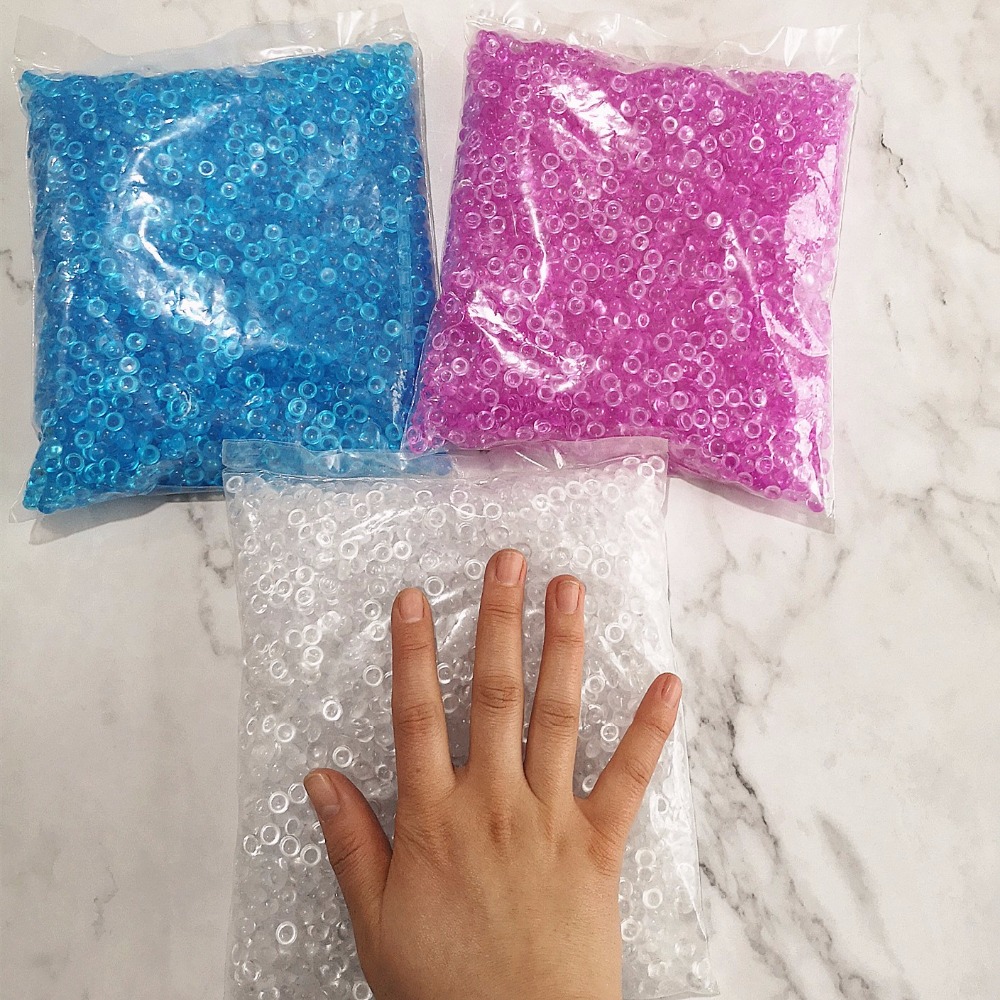 500 g 21 Farben Kristall flache Fischglasperlen Schleimzubehör Bunte Gummibälle für Schleimfüller DIY Zubehör Dekoration