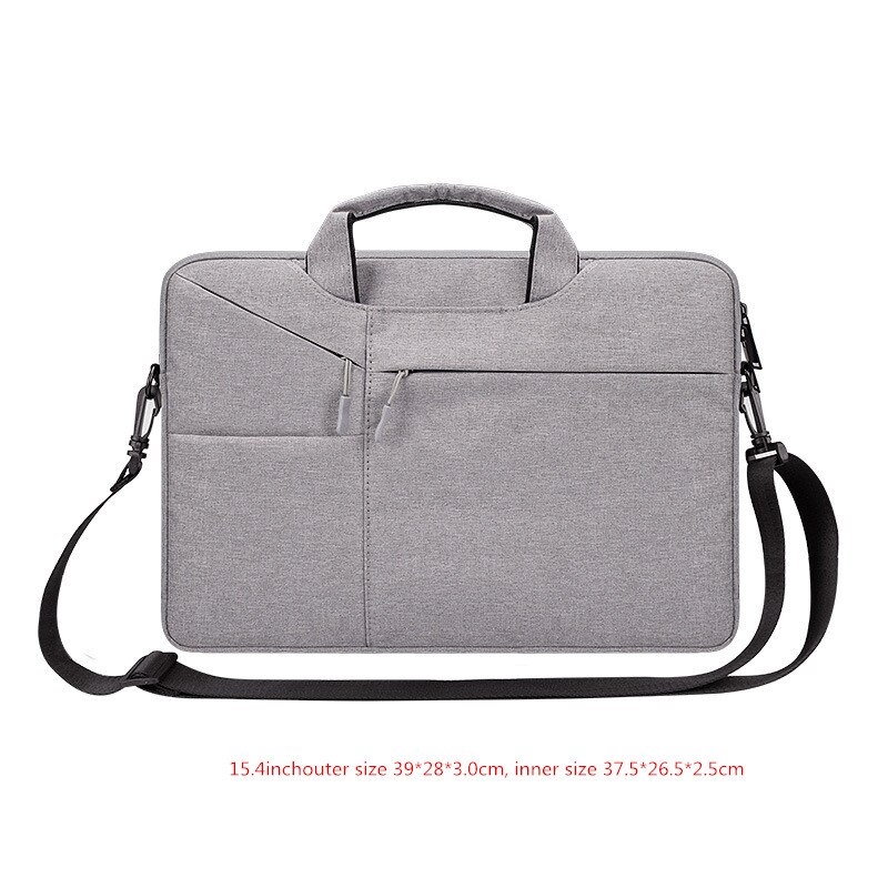 Men's Women's Shockproof Briefcase Laptop Bag Documents Cell Phone Storage Shoulder Tote Crossbody Travel Office Business Pouch: Heather gray XL