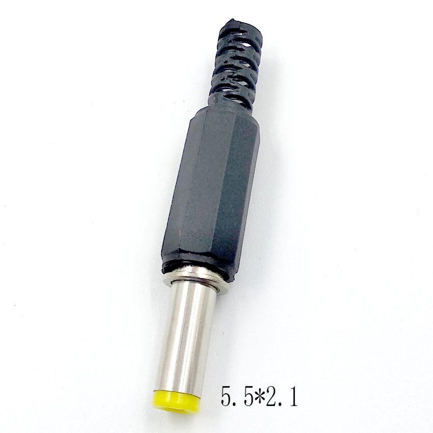 5pcs 5.5x2.5 5.5x2.1 4.8x1.7 4.0x1.7 3.5x1.35 2.5x0.7mm Man DC Power Plug Connector 180 graden Stekkers kabel Stekker Adapter: 5.5-2.1  5pcs