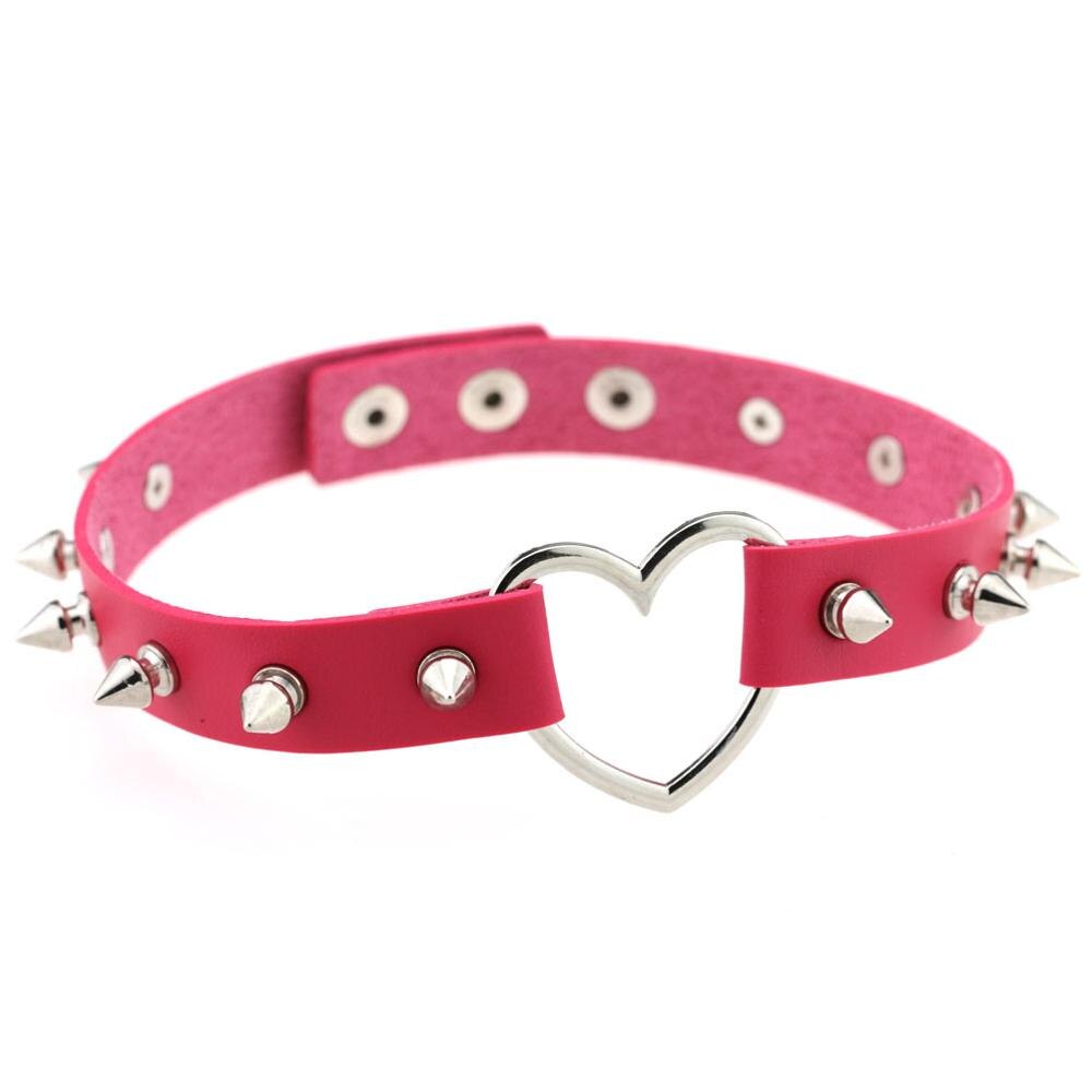 Gargantilla de corazón con pinchos para mujer, Gargantilla gótica cuello tachonado punk para mujer y niña, joyería gótica negra para mujer, accesorios: rose red