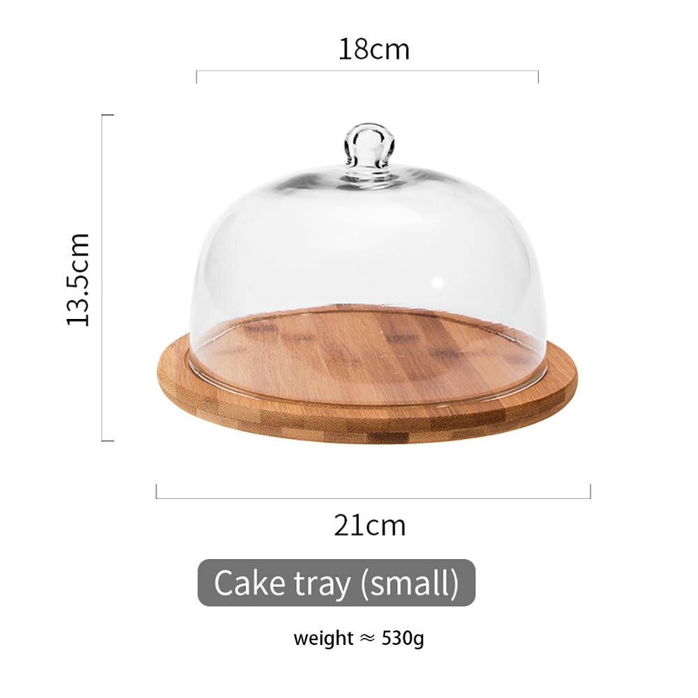 6 8 10 tommer kagebakke med glasdæksel frugt dessertplade bagning forsyninger middagstallerken køkkenredskaber: Lille