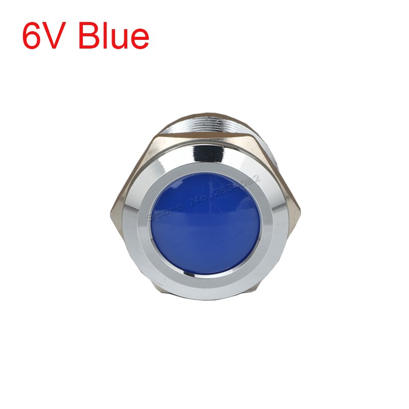 22mm Metal Indicator light LED Signal Lamp Warning light Car Boat Pilot Panel Signal Light 6V 12V 24V 220V 110V RGBYW Waterproof: 6v blue