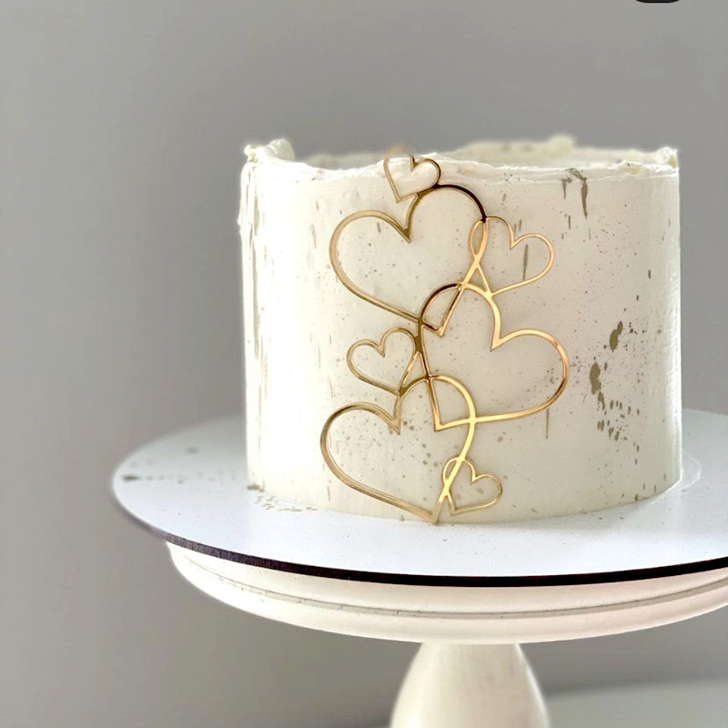 Ins novo feliz aniversário bolo toppers para o bebê crianças adulto festa de aniversário decoração do bolo ouro prata acrílico diy ferramentas de cozimento do bolo: Cáqui escuro