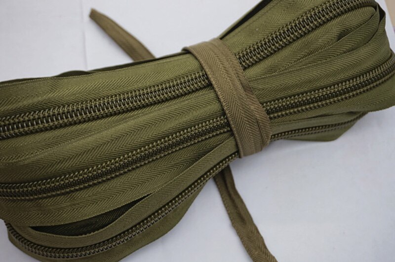 3M 10 # Nylon Code Rits 3 Pcs/3 Paar 10 # Rits Schuifregelaar Self-Cut Nylon coil Zip Lock Gat Silder Hoofd Diy Bagage Reparatie Accessoire: ArmyGreen