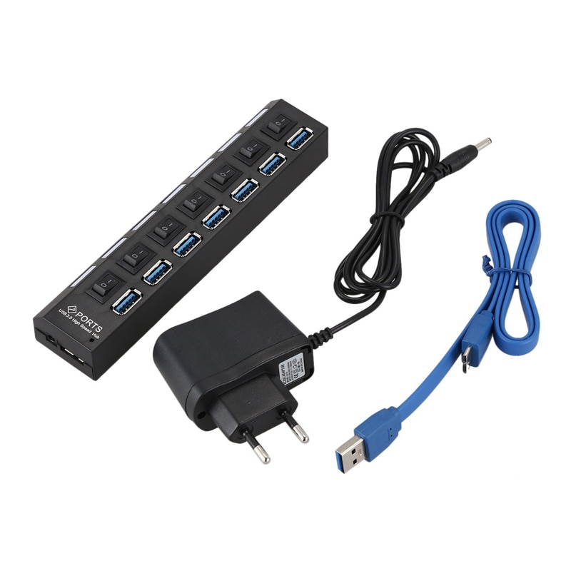 USB3.0 HUB 7 ports USB v3.0 + 5V/2A Power: Default Title