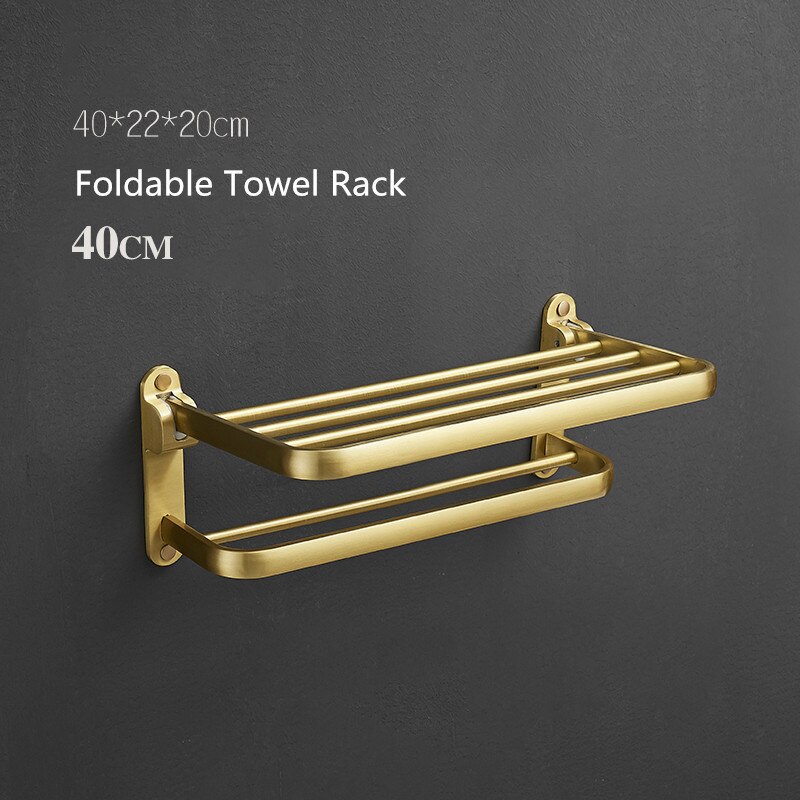 Bathroom Hardware Set Brushed Gold Bathroom Organi... – Grandado