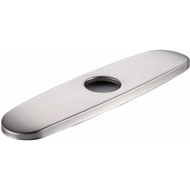 Sink Faucet Plate Single Hole Tap Cover Deck Stainless Steel Escutcheon Bathroom Kitchen Household Hardware Tool Accessories: silver