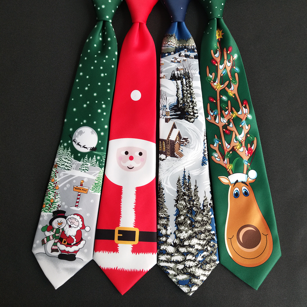 EASTEPIC Classic Print Neckties Fashionable Men's Ties Colorful Ties for Men Christmas Party Accessory Santa Claus