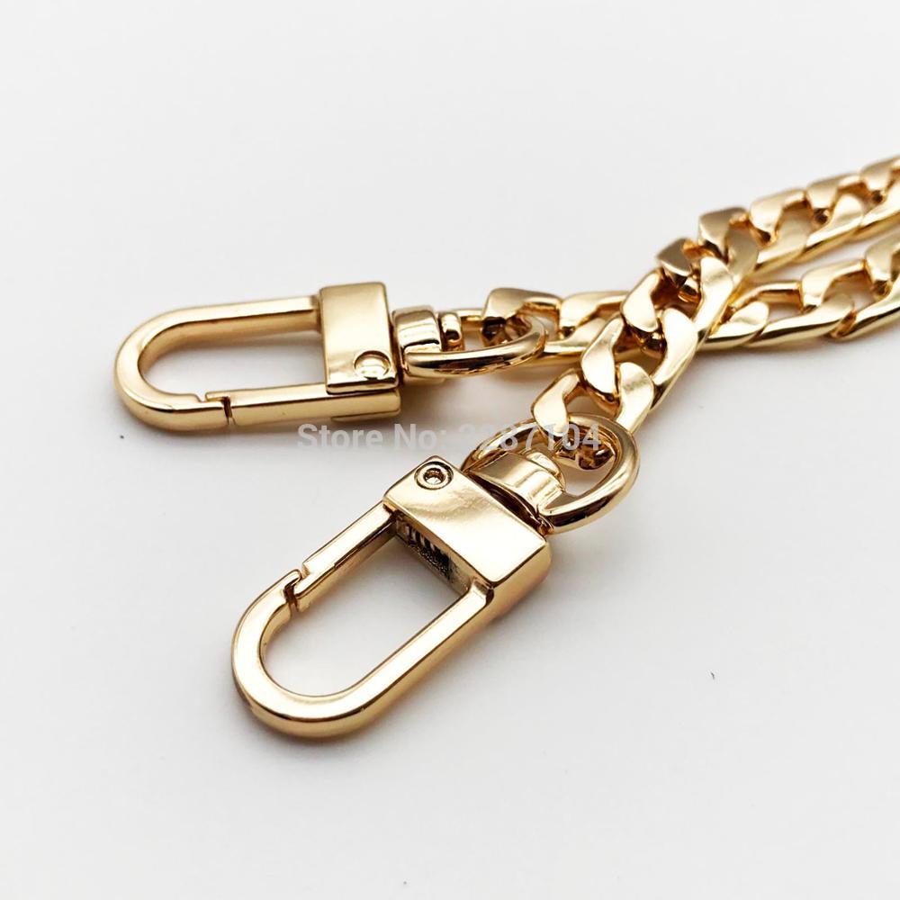 DIY 60mm 120cm Metal Handbag Purse Chain Leather Bag Strap Handle Shoulder Replacement Repair with Double Clasp Snap Clip