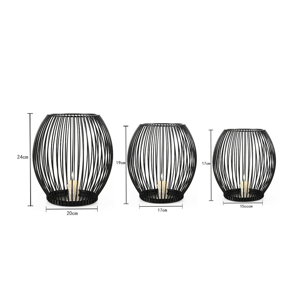 Wrought Iron Lantern Candle Holders Metal Crafts Ornaments Hollow Candle Holders Home Decoration Wedding #t2g
