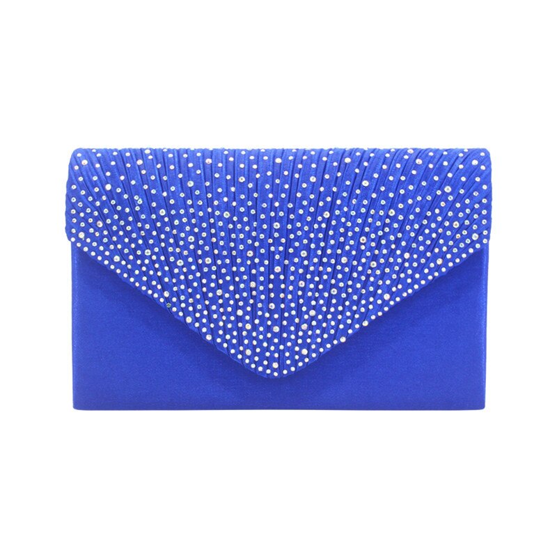 HIGH-END di STRASS pieghettato cena sacchetto di donna che indossa un abito con Cheongsam signora di sacchetto della borsa cena di diamante del sacchetto di mano bag #20: Blue