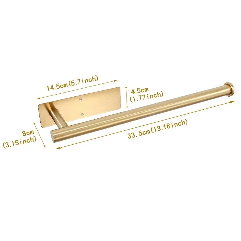 Paper Towel Holder Under Cabinet Wall Mount Stainless Steel Black Kitchen Paper Towel Rack Bathroom Self Adhesive No Drilling: Blue