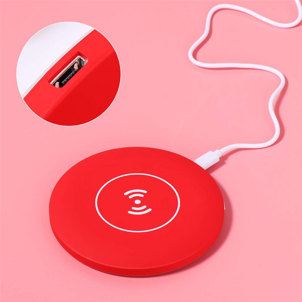 Portable Led Lighted Mini Circular Makeup Mirror Compact Travel Sensing Lighting Cosmetic Mirror Wireless Usb Charging