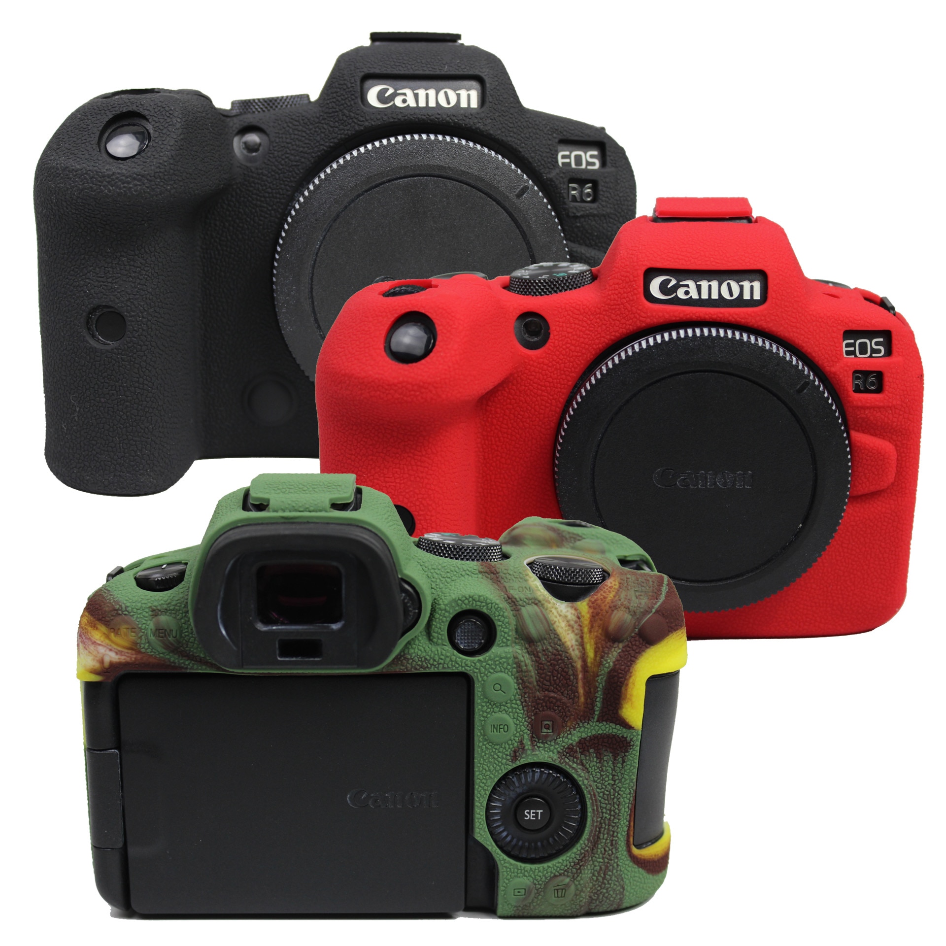 Funda de silicona suave para cámara Canon EOS R5 R6 EOSR6, carcasa protectora de marco, vidrio templado sin espejo
