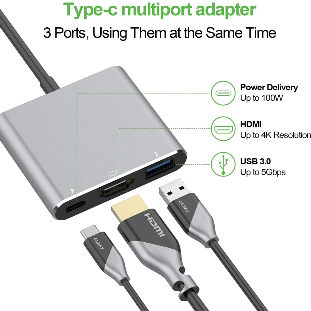 Thunderbolt 3 Adapter Usb Type C Hub Naar Hdmi 4K Ondersteuning Samsung Dex Modus USB-C Dock Met Pd Voor macbook Pro/Air