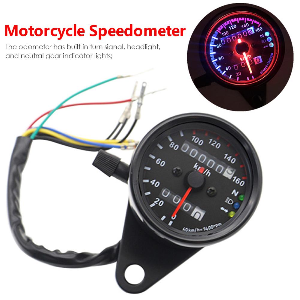 Duurzame Motorfiets Snelheidsmeter Klassieke Delicate 12V Motorfiets Snelheidsmeter Kilometerteller Met Neutrale Gear Richtingaanwijzer