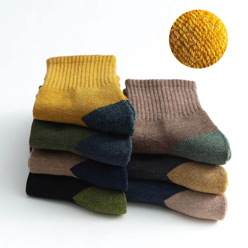 5 paar japanse katoenen herensokken dikke badstof lange sokken heren zakelijke herfst winter warme sokken calcetines meias