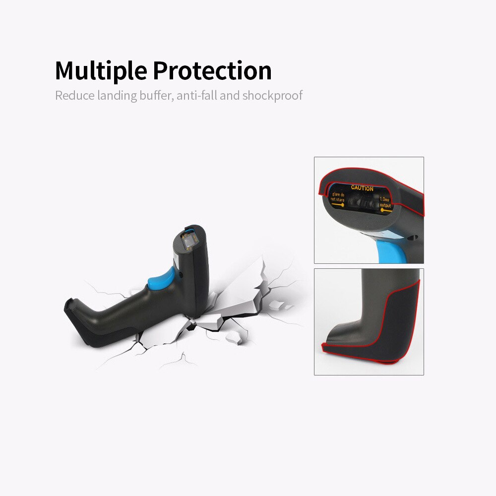 Cdd Code Reader Handheld Wirelress Barcode Scanner 2.4G Draadloze Bt Wired Drie-In-een Scanner High-snelheid Voor Supermarkt Winkel