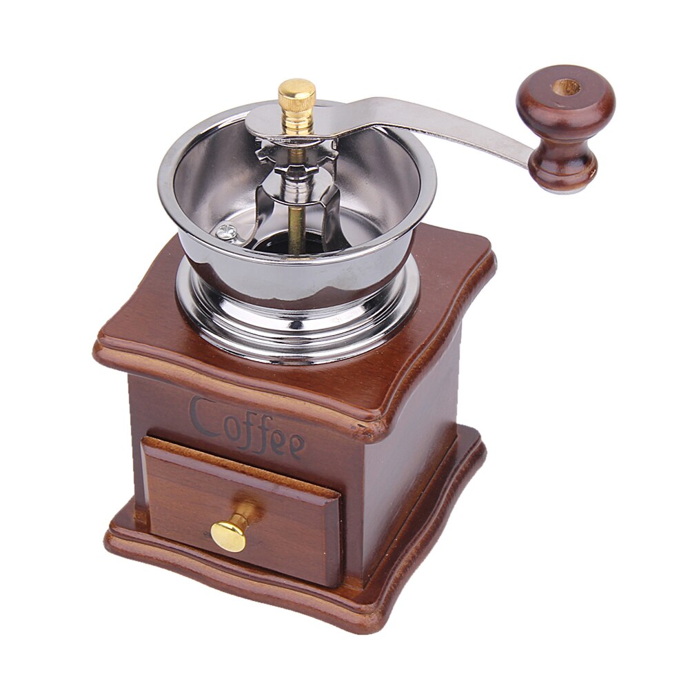 Houten Koffiemolen Delicate Vorm Koffieboon Grinder Handkoffiemolen Rvs Retro Koffie Spice Mini